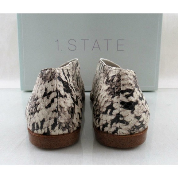 1.State Celvin Slide D'Orsay Flat Sandals Roccia Snake Print Leather Size 7 - Picture 7 of 8